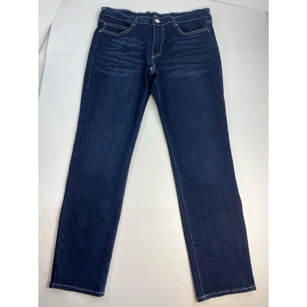 True Religion Rocco Jeans Men's 36x31 Relaxed Skinny Dark Wash Blue Stretch Y2K